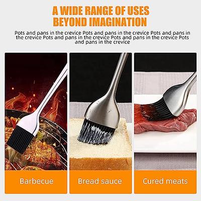 Pastry Brush-Silicone Basting Brush for Cooking,Heat Resistant Food Brush  for BBQ,Food Grade Silicone Brush for Grill Baking/Spreading  Marinade/Sauce/Oil/Egg/Kitchen Brushes for Cooking(4 Pc,Black) 