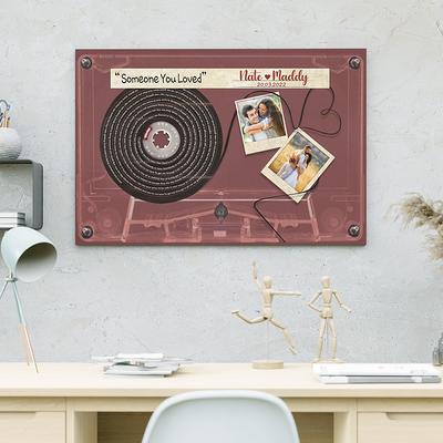 Personalized Vinyl Record Song with Lyrics on Acrylic with Wood Stand,  Mother's Day Gift for Her Personalized