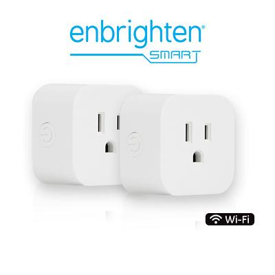 Enbrighten Outdoor Plug-in 2-Outlet WiFi Smart Switch, Black