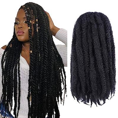 16 Inch Soft Locs Crochet Hair 6 Packs Short New Faux Locs Pre-looped  Natural Black Dreads Locks 1B(Natural Black)