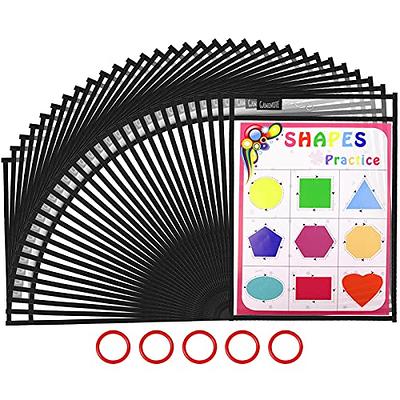 Tamaki 8 Pack Dry Erase Pockets Sleeves with Rings, 10 x 14 Inch Ticket  Holders Clear Plastic Sleeves Sheet Protectors for Teacher School Classroom  Supplies, Black - Yahoo Shopping