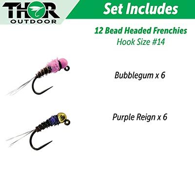 Thor Outdoor Frenchie Fly Fishing Nymph - 12 Pc Set - Bubblegum and Purple  Reign - Hook Size #14 - Bead Head Euro Jig Fly Kit for Trout and Panfish -  Yahoo Shopping