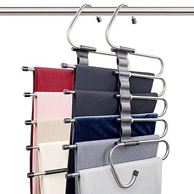 Pants Space Saving Hangers 6 Tier Closet Organizers And - Temu