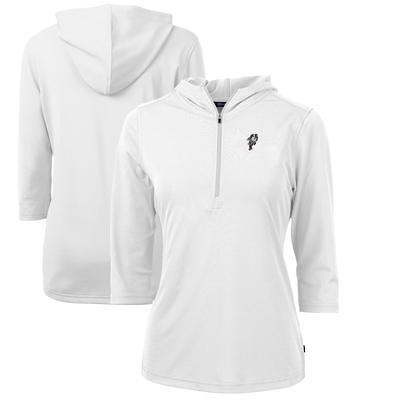 Women's Cutter & Buck Black Louisville Cardinals Virtue Eco Pique Half-Zip  3/4 Sleeve Pullover Hoodie