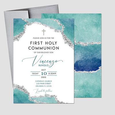 elegant first communion invitations