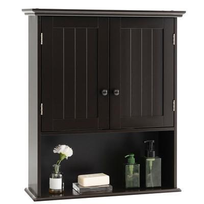 Costway New Bathroom Wall Cabinet Double Mirror Door Cupboard