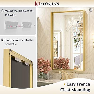 Rectangle Metal Wall Mirror Keonjinn Size: 48 x 32