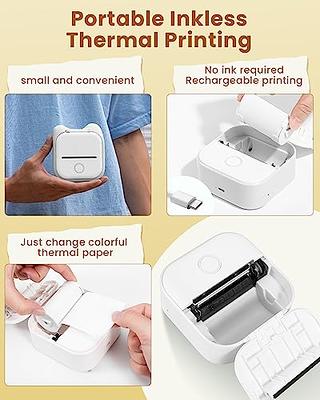 Darkant Portable Thermal Printer Wireless for Travel, Inkless Compact  Printer, Small Bluetooth Thermal Mobile Printer Compatible with Android iOS