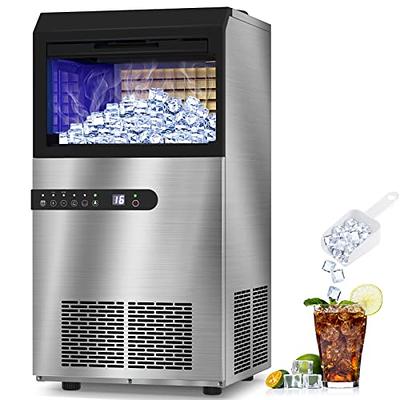 Commercial Ice Maker Machine,Under Counter Ice Machine with 80  Lbs/Day,Stainless Steel Under Counter Freestanding Commercial Clear Cube  Ice Maker for