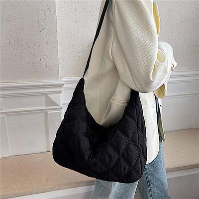 Puffer Bag Quilted Padded Tote Bags for Women Puffy Hobo Purse Lightweight Down Cotton Crossbody Shoulder Bag