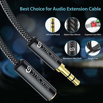 Syncwire Headphone Extension Cable - 6FT [Hi-Fi Sound][Gold Plated  Jack][TRS] Nylon-Braided 3.5mm Male to Female Audio Extension Cord  Compatible with iPhone iPad Smartphone Tablets Media Players - Yahoo  Shopping