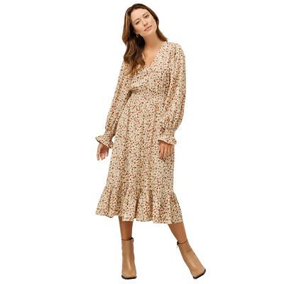 Shop Ditsy floral print georgette wrap dress