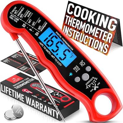 TempPro F05 Digital Meat Thermometer for Cooking with Motion Sensing,  Waterproof Food Thermometer for Kitchen BBQ Oil Grill Smoker Candy  Thermometer Black/red - Yahoo Shopping