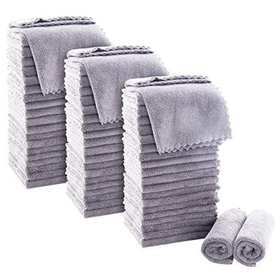 Oakias 100% Cotton Washcloths Grey - 60 Pack - Facial and Spa Towels - 12 x  12 Inches Quick Drying Bulk Wash Cloths