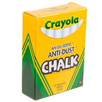 Crayola Anti Dust Chalk White Box Of 12 Sticks - Office Depot