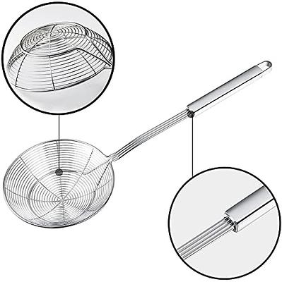  Stainless Steel Skimmer Spider Strainer Ladle, Mesh