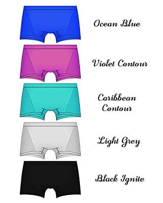 R RUXIA Women's Boyshort Panties Seamless Nylon Underwear Stretch Boxer  Briefs 5 Pack