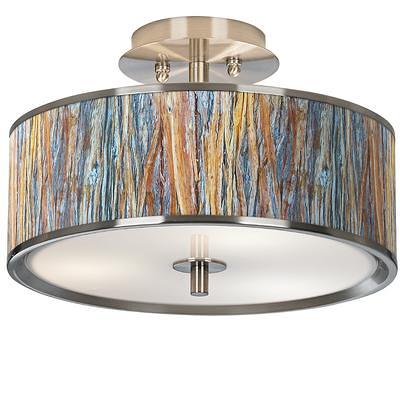 Possini Euro Adri 16 3/4 Wide Handcrafted Glass Rustic Ceiling Light