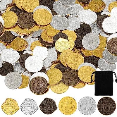 100Pcs monete pirata monete d'oro pirata cassa del tesoro monete finte  gettoni per bambini giochi da tavolo festa dei pirati 2023 Cosplay di  Halloween - AliExpress