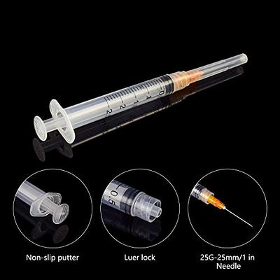 2.5ml Syringe With Needle-25g 1 Inch Needle, Disposable Individual  Package-pack Of 100