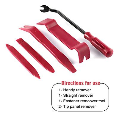 LivTee 5 pcs Auto Trim Removal Tool Kit, No Scratch Plastic Pry Tool Kit -  Interior Door Panel Clip Fastener Removal Set for Vehicle Dash Radio Audio  Installer (Red) - Yahoo Shopping