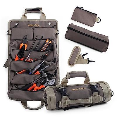 Wessleco Tool Roll,Rolling Tool Bag with 2 Detachable Pouches