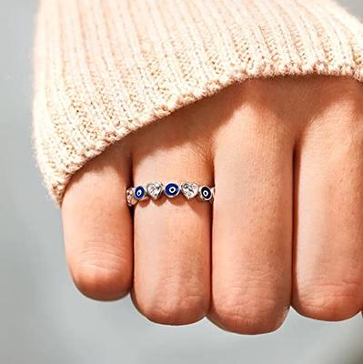 Real 925 Sterling Silver Simple Love Finger Rings For Women Girls Gift Size  5-10