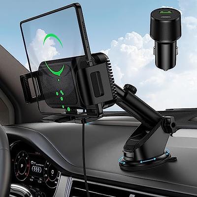 JDHDL Wireless Car Charger Mount, 15W Dual Coil Rotatable Car