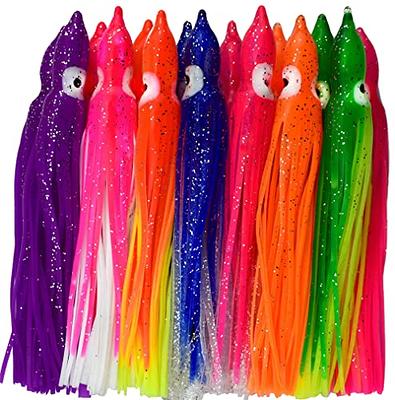 6PCS Fishing Lures Rubber Squid Lures Skirts Octopus Tuna