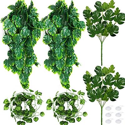 iplusmile 2 Sets Pet Landscaping Vines Fake Vines for Reptile Terrarium  Artificial Vine Reptile Safe Fake Plant Hanging Plants Green Decorations  Fake