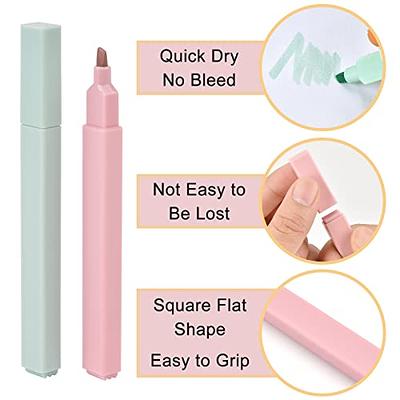 dacono aesthetic highlighters, 12 pc highlighters assorted colors no bleed  dry fast easy to hold,pastel highlighters marker p