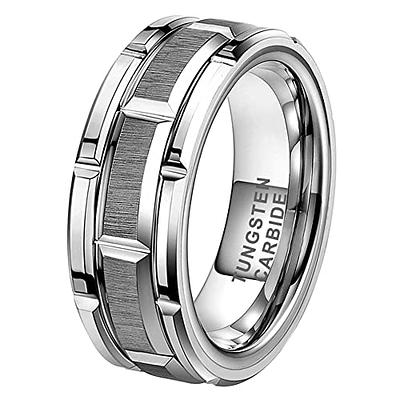 Men's 8.0mm Double Groove Comfort-Fit Wedding Band in Black Silicone