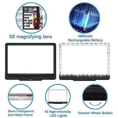 Optimum Optical Rectangle 5 Times LED Magnifying Glass