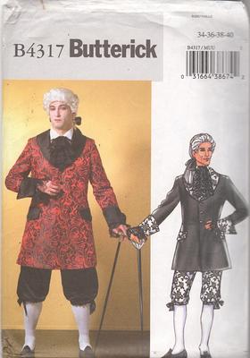 Butterick 4317 Historic Costume Pattern French Aristocrat Louis