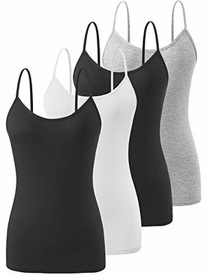 Air Curvey 4 Piece Camisole for Women Basic Cami Undershirt Adjustable  Spaghetti Strap Tank Top Black White Black Gray XL - Yahoo Shopping