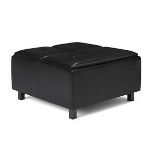 39.4 in. Black Modern Square Wood Coffee Table with Large Soft-Close  Storage Drawer SW-CFZ-BL-02 - The Home Depot