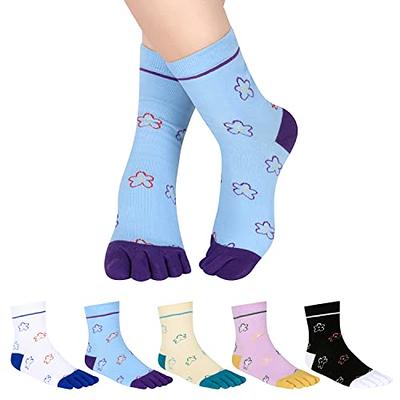  Zeroest Women's Toe Socks Soft Funny Socks with Toes Cotton  Colorful Socks with Toes Separated for Girls Rainbow Five Finger Socks 4  Pairs : Clothing, Shoes & Jewelry