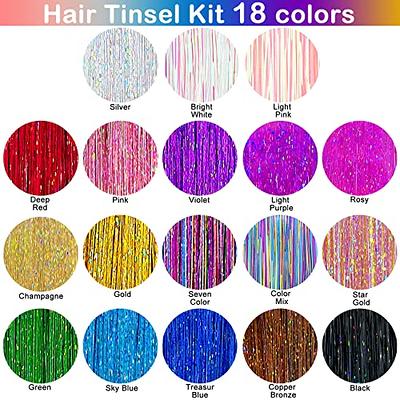 Gold Hair Tinsel Kit with Tools 1200 Strands, Hair Tinsel Heat Resistant  Fairy Hair Tinsel Kit, Sparkling Glitter Tinsel Hair Extensions Hair  Tensile for Halloween Christmas Party (Champagne Gold) - Yahoo Shopping