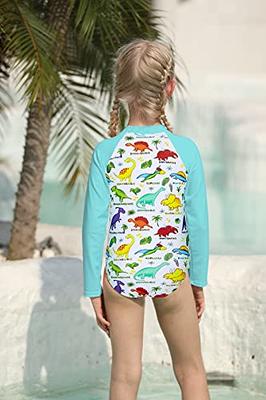 uideazone Summer Baby Little Girls Bathing Suit Swimwear Long Sleeve  Dinosaur Printed Swimsuit Zip Rash Guard Beachwear 3-4T,Little kid - Yahoo  Shopping