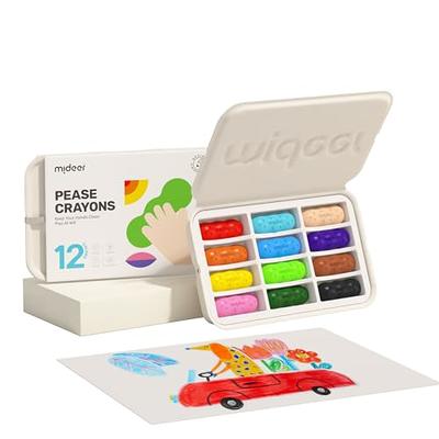 LECAMEBOR Finger Crayons for Toddlers, Non-Toxic Crayons for Kids
