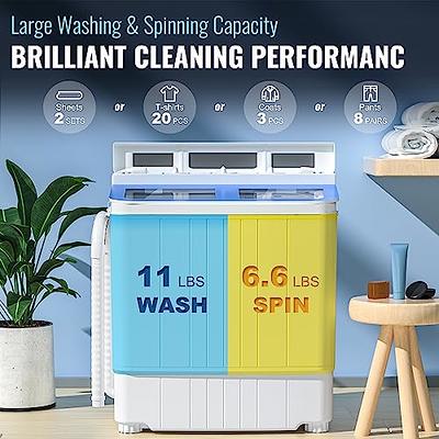 ROVSUN 15LBS Portable Washing Machine, Electric Twin Tub Washer with  Washer(9lbs) & Spiner(6lbs) & Pump Draining, Great for Home RV Camping Dorm  College Apartment (white & black) - Yahoo Shopping