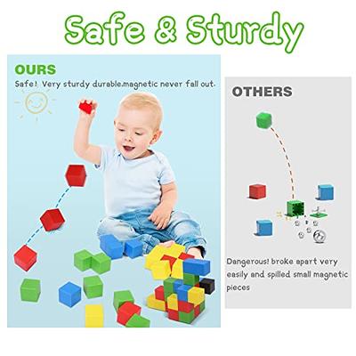 Magnetic Blocks Toddler Sensory Toys for 3+ Year Old Boys & Girls, Magnetic