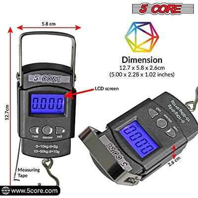 Portable Fishing Scale, Backlit LCD Display Hanging Scale, Electronic  Balance Digital Fish Hook Hanging Scale - Weight Scale 110 Lb./50 kgs, Fish  Scale 