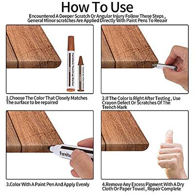 DEWEL Furniture Markers Touch Up, Upgrade Wood Furniture Repair Kit,  Premium Wood Scratch Repair Markers and Wax Sticks for Wood Stains  Scratches