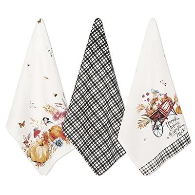 Folkulture Kitchen Towels with Hanging Loop, Set of 3, 100% Cotton