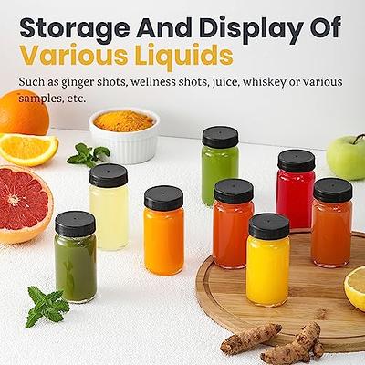 AOZITA 8 Pack Glass Juicing Bottle Drinking Jars with 2 Straws & 2 Lids w  Hole- 16 OZ Travel Water Cups with Colored Airtight Lids, Reusable Tall