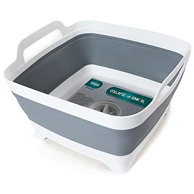 Rainmax Wash Basin, Portable Sink, Folding Laundry Tub, Washing Basin with  draining Plug, Camping Collapsible Dish Tub, Plastic Tub Carry Handles.