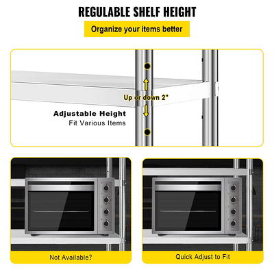 VEVOR Stainless Steel Shelving 60x18.5 inch 5 Tier Adjustable