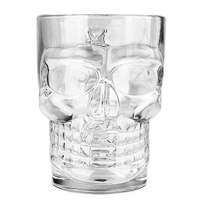 Translucent Smokey Glass Skull Beer Mugs, Halloween Drinking