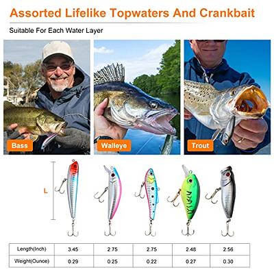 Fishing Lures Kit for Freshwater Bait Tackle Kit for Bass Trout